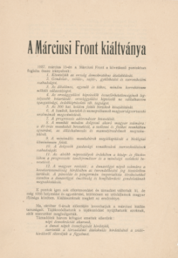 A Márciusi Front kiáltványa (1937)