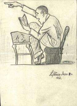 Diákkarikatúrák a tanár Szentkuthy Miklósról, Madách Gimnázium, 1938