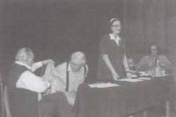 Sinkovits Imre, Sütő András, Jókai Anna, Ablonczy László a Nemzeti Baráti Körben, 1989 június
