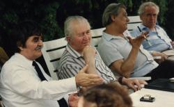 Juhász Ferenc, Cseres Tibor, Lakatos István, Hubay Miklós (fotó: a Széchenyi Irodalmi és Művészeti Akadémia Archívuma, Fáy Béla felvétele)