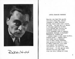 'A tűz udvarában' című, 1957-es kötet első lapjai a válságos időszakán túljutott költő fényképével
