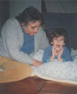 Unokájával, Tamással (1992 körül)