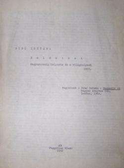 Emlékirat Magyarország helyzete és a világhelyzet (1960)