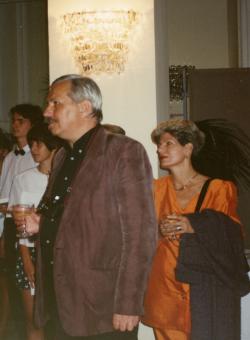 Gombos Zsuzsával a Magyar Műhely-találkozón (Keszthely, 1993)