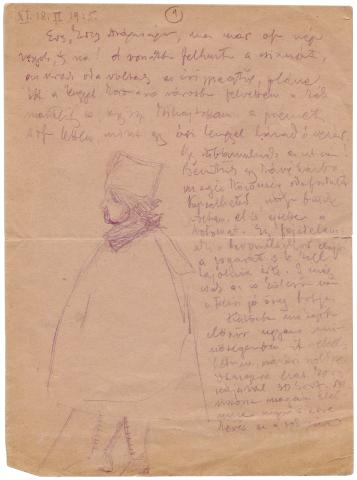 Móricz Zsigmond (1879–1942) feleségének, Holics Jankának (1883–1925) szóló autográf levelének első oldala