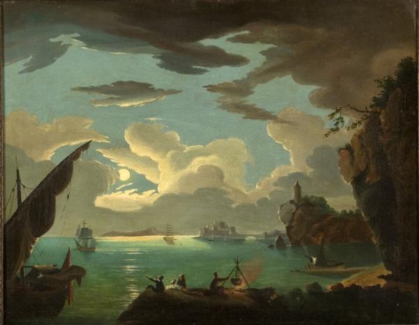 Kisfaludy Károly: Kikötő holdfényben, 1820-as évek 