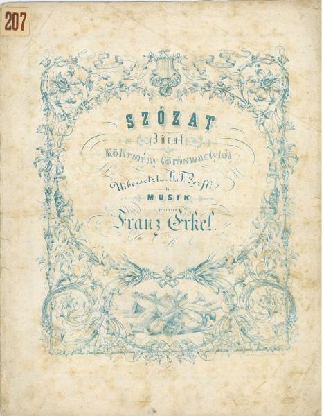 Az Erkel Ferenc által megzenésített Szózat kottája 1843-ból.